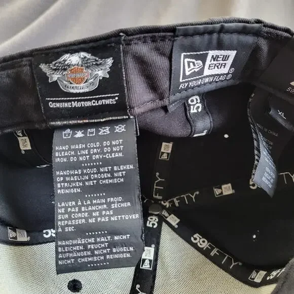 HARLEY DAVIDSON Hat Cap New Era Fitted Brown Distressed Skull Embroidered Fair - Picture 13 of 13